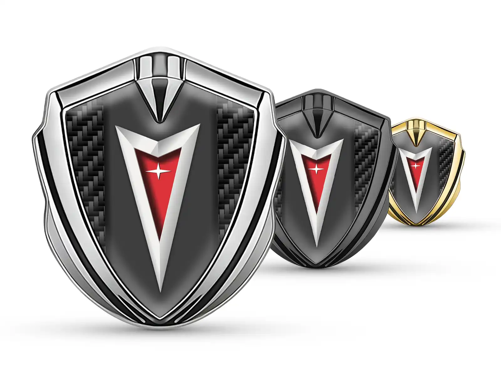 Pontiac Emblem Fender Badge Luxury Finish Stainless Steel